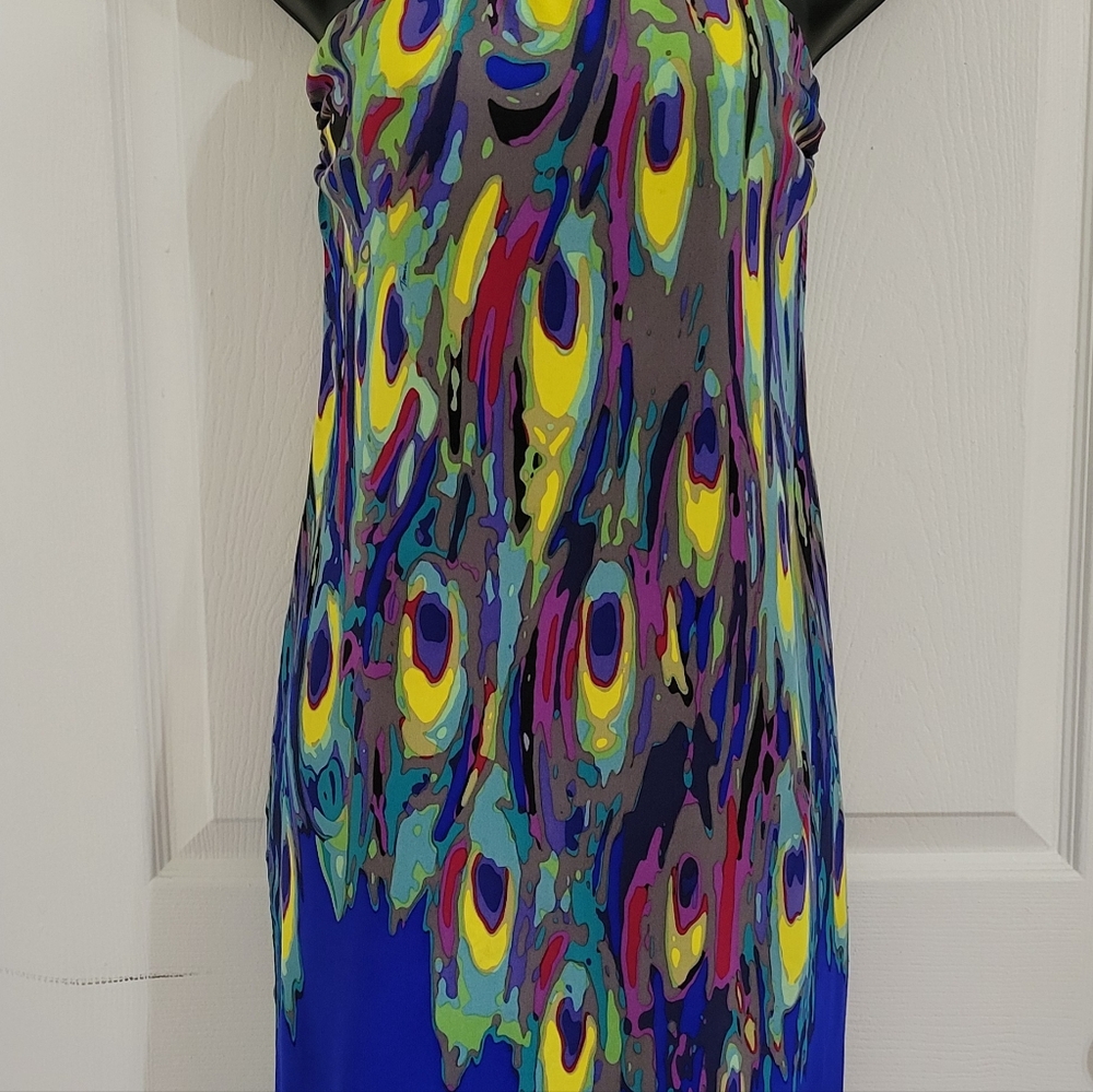 Trina Turk Peacock strapless silk dress size 6